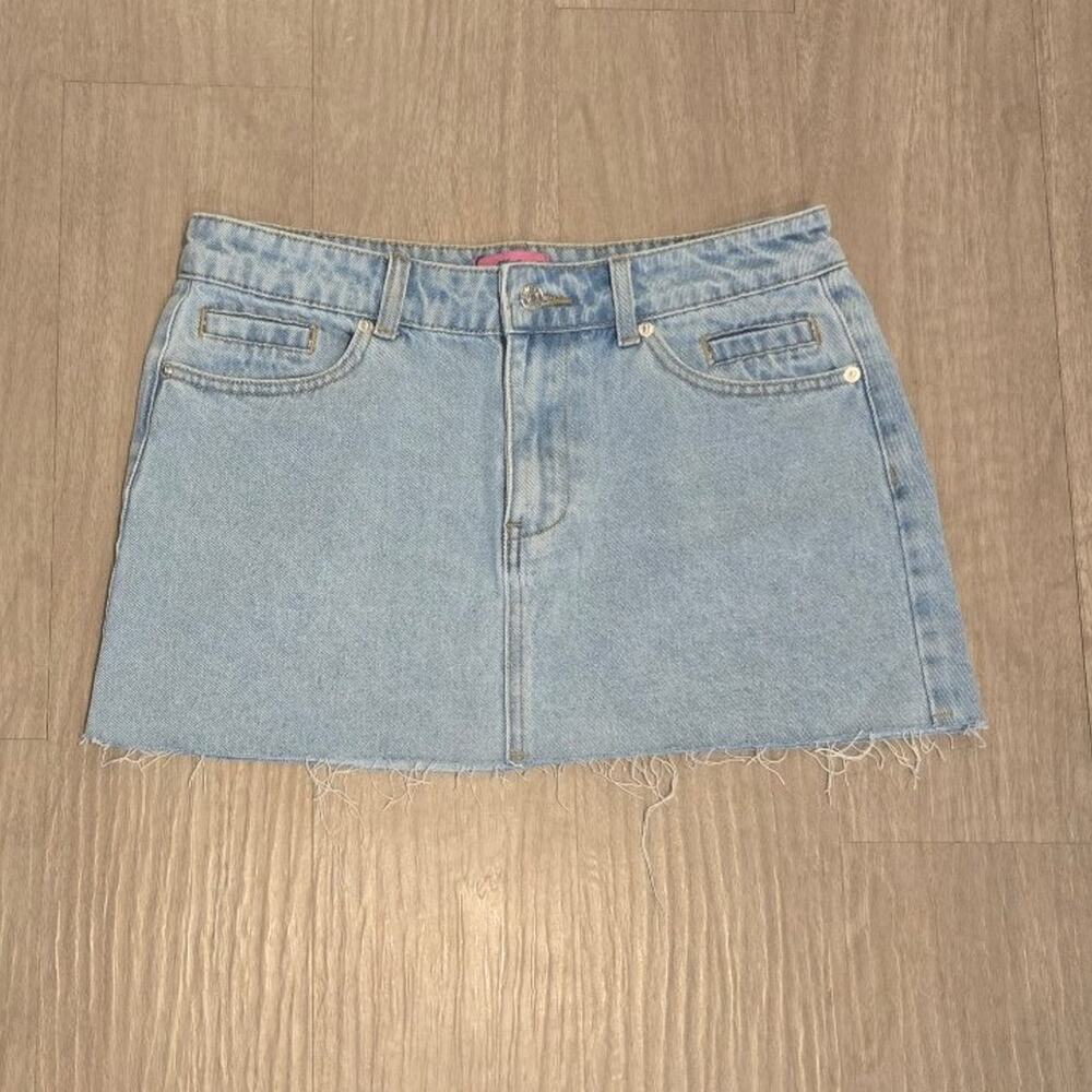 NWT Edikted Jean Mini Skirt Sz M